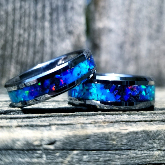 Men's "Ice Blue" Space Opal Ring